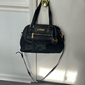 Black Leather Michael Kors Gilmore Crossbody Handbag